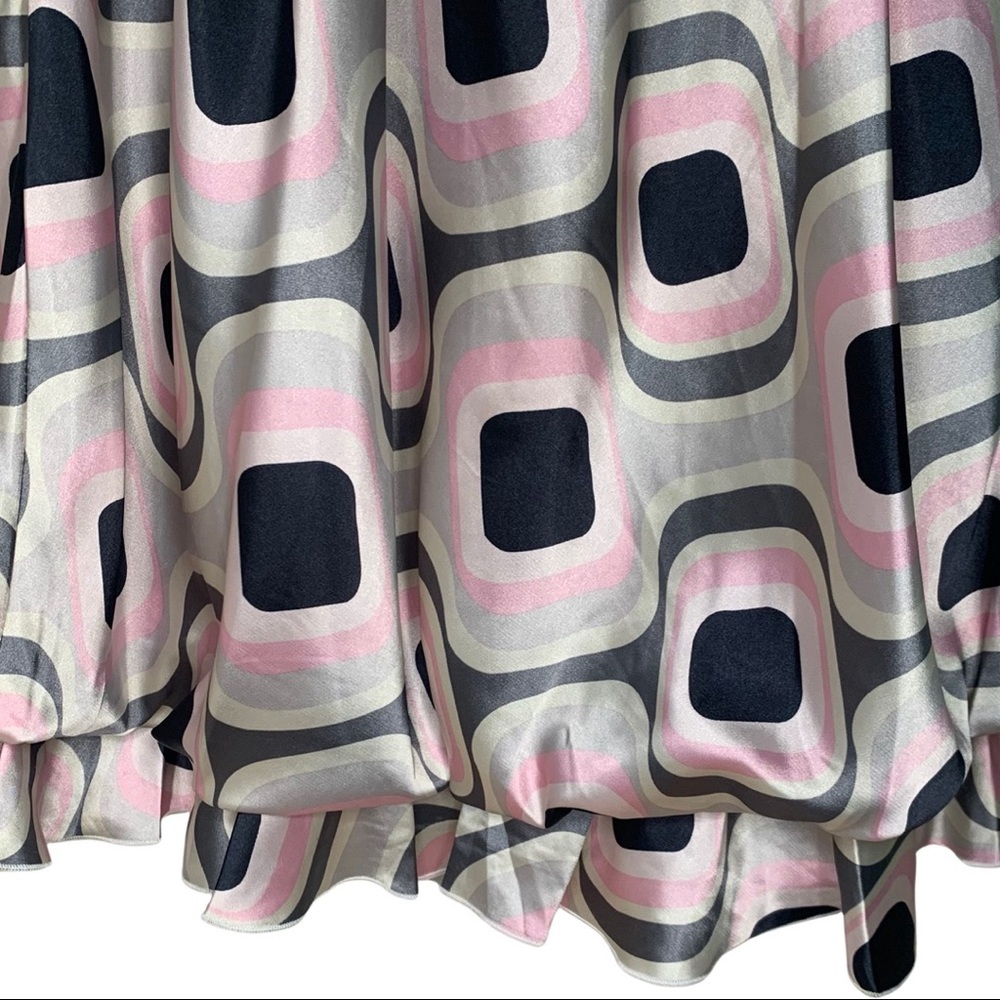 HANNAH BANANA Embellished Retro Print Dress Mod 70’s Bubble Hem Sleeveless 14 - Picture 4 of 14